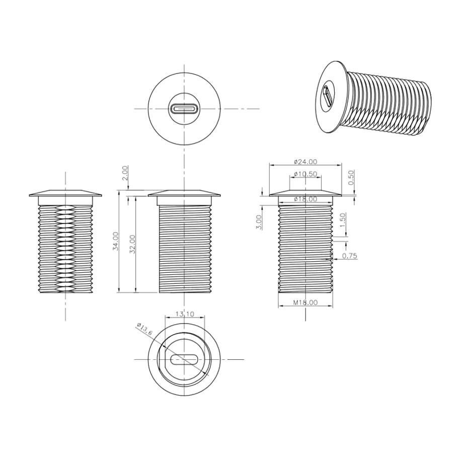 VivoLink PROUSBCMF0.3SOCKET